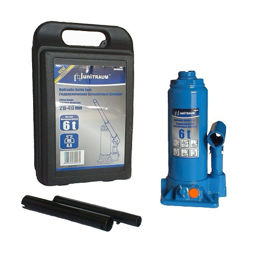 Домкрат пляшковий Unitraum UN90604S 6 т (пластиковий кейс)