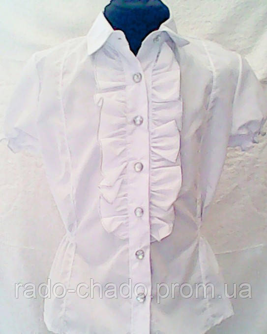  Модна та ошатна шкільна блуза з наплічниками/малими рукавами!