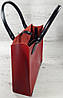 275-к Натуральна шкіра, Сумка-пакет із мішком на блискавці, червона Шкіряна Сумка-шопер червона шкіряна чорна, фото 7