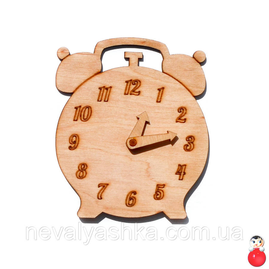 Заготівля для Бизиборда Дерев'яні Годинники Будильник зі Стрілками 10,5 см Годинник