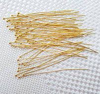 Пін з кулькою 50 мм, позолота 16 каратів