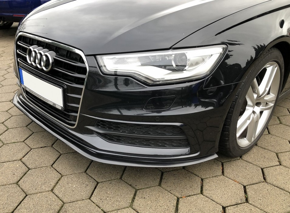 Сплітер Audi A6 C7 S-line (11-14) тюнінг спідниця переднього бампера, фото 1