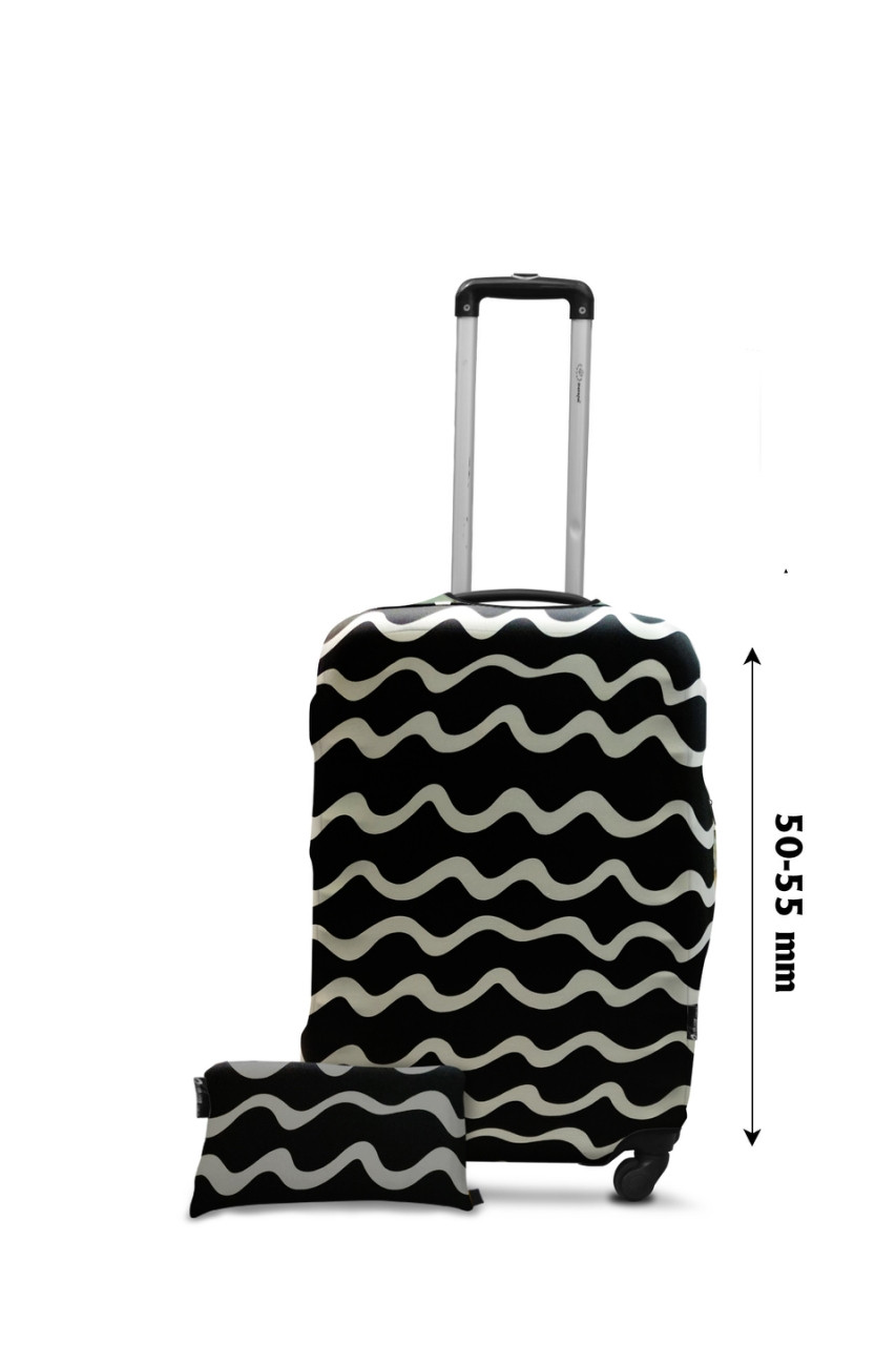 Чохол для валізи Coverbag дайвінг S хвилі чорні