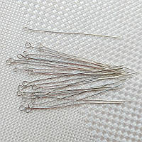 Пін з кільцем, 50 мм, родієве покриття