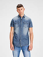 Мужская джинсовая рубашка от Jack & Jones Sheridan Shirt Western в размере L 50