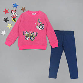 Утеплений костюм "Метелики" для дівчинки. 116 см