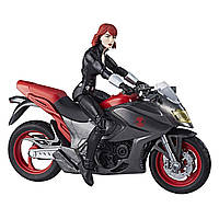 Marvel Legends Series Чорна Вдова на мотоциклі Black Widow with Motorcycle