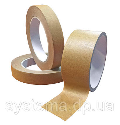 Малярська стрічка 25 мм х 50 м, високотемпературна, 110°С (авто малярний скотч), коричневий, фото 1