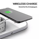 Бездротове зарядний пристрій 3 in 1 Wireless Charger для iPhone, Apple Watch, AirPods (Fast Charge), фото 5