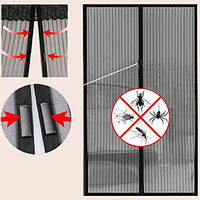 Сітка москітна на двері Чорна на магнітах, 100x220см