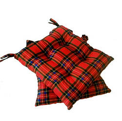 Подушка на стілець Шотландка червона 40*40 см  