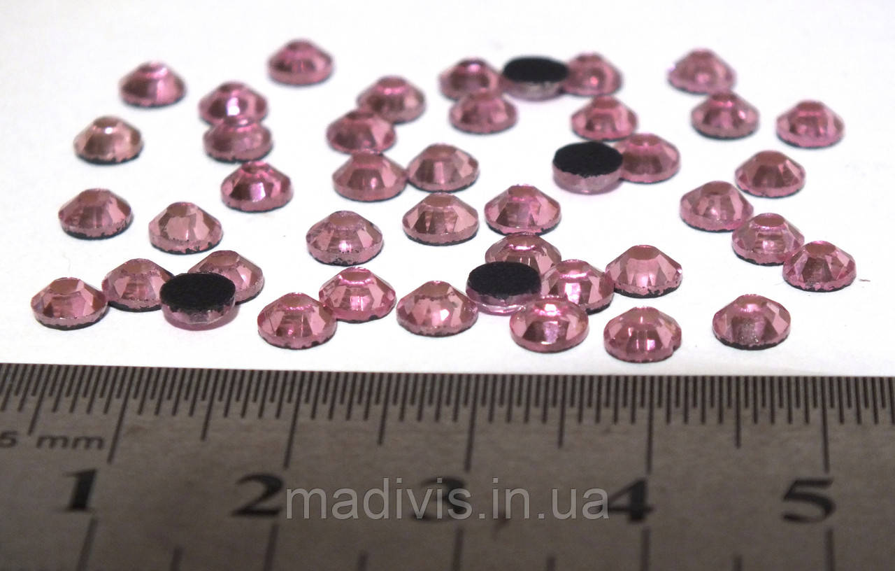 Клейові термострази DMC SS20 (5 мм) LT.PINK (MS105) РОЗОВНІ, 50 шт.