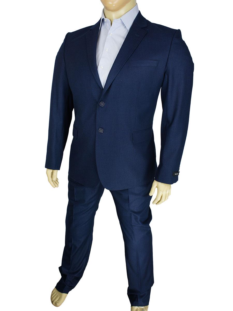 Однотонний класичний костюм в синьому кольорі Daniel Perry C: 340 # 3 Blue