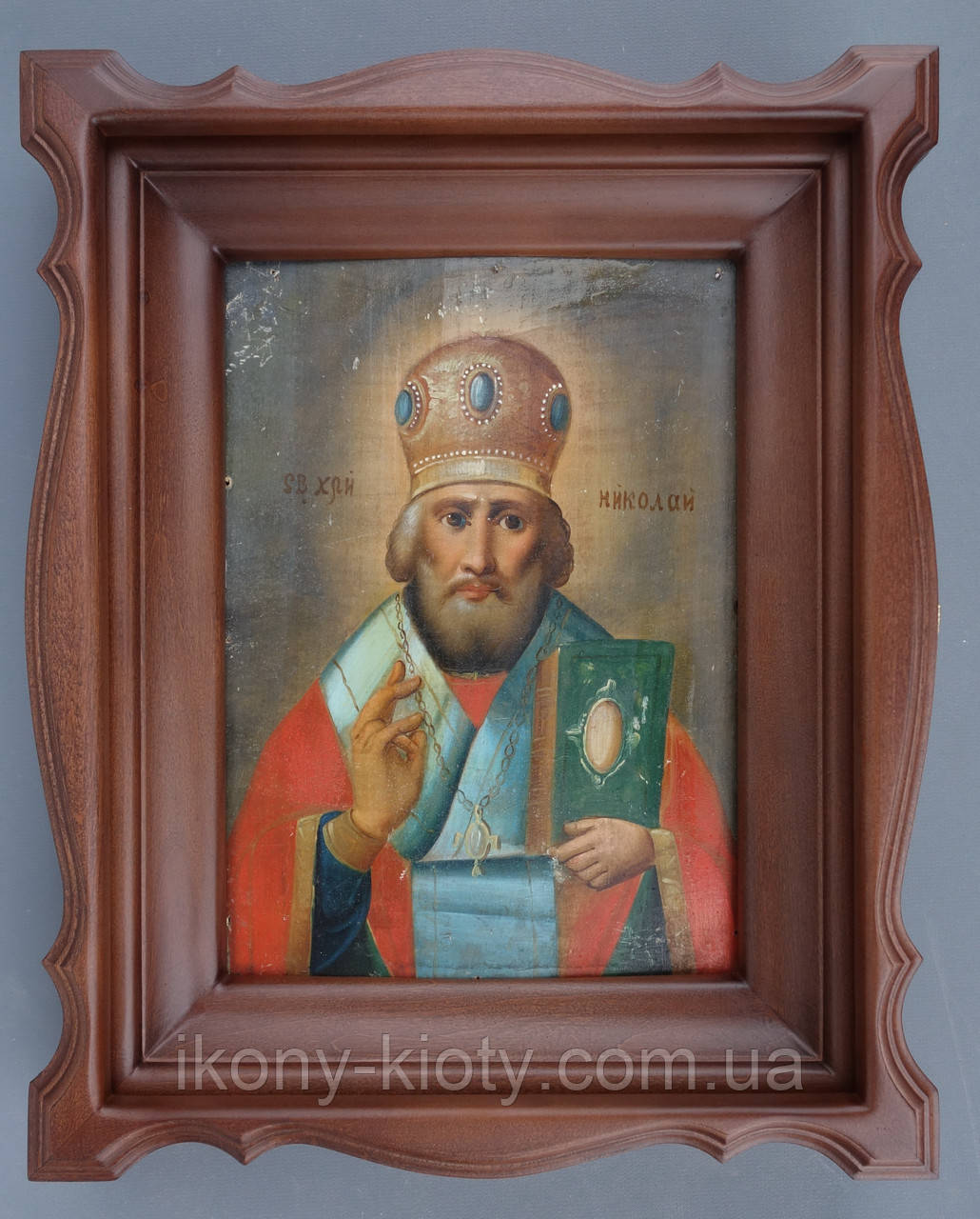 Кіот фігурний з вільхи для старовинної ікони., фото 1