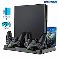 Вертикальна Док-станція PS4 Playstation Slim Pro Dualshock 4: заряджання геймпадів, що охолоджують вентилятори LED