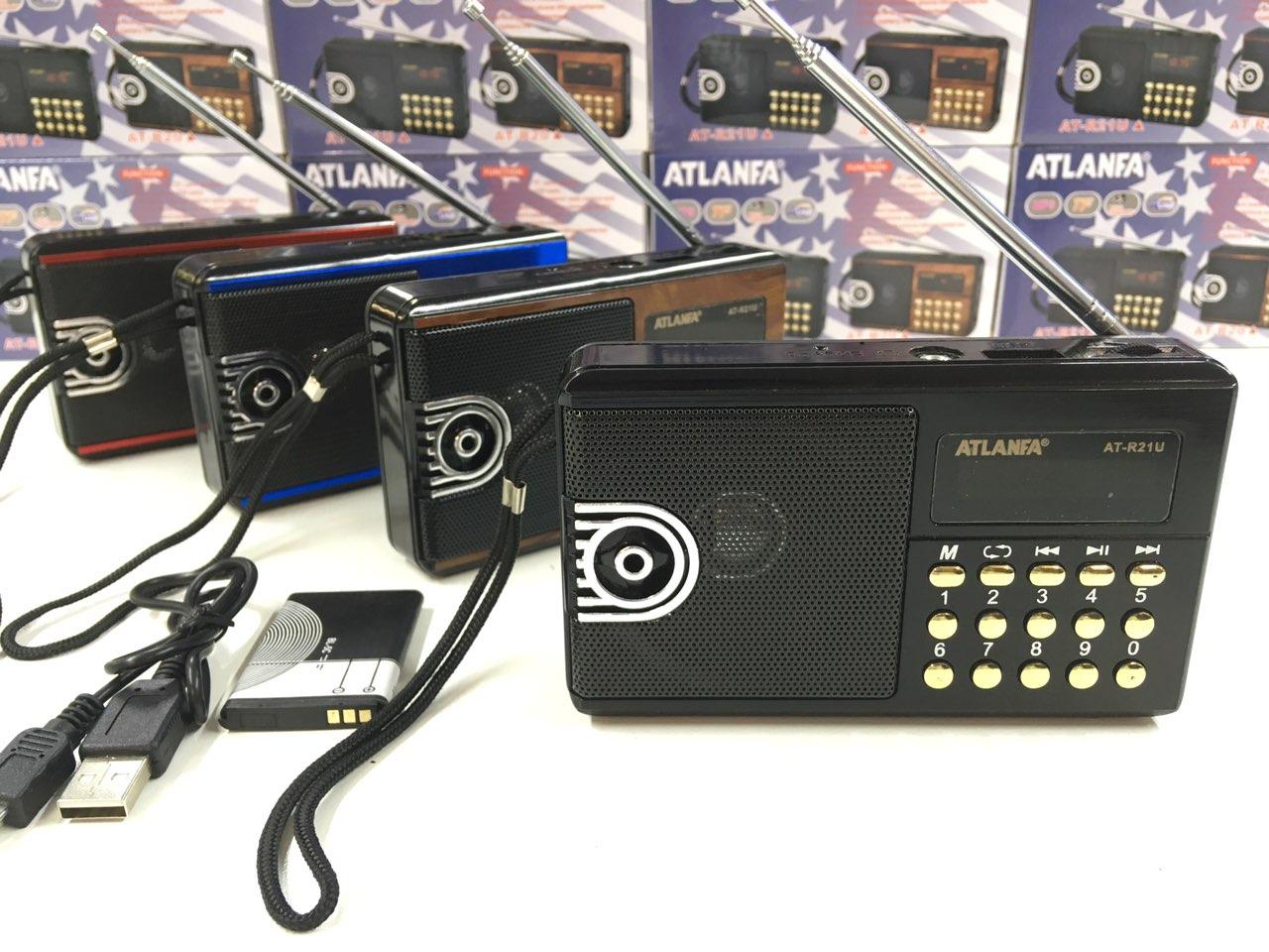 Радіоприймач ATLANFA з USB+SD+дисплей+ліхтарик AT-R21U