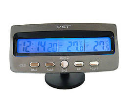 Автомобільні годинник з термометром VST 7045 Gray (2_006345)
