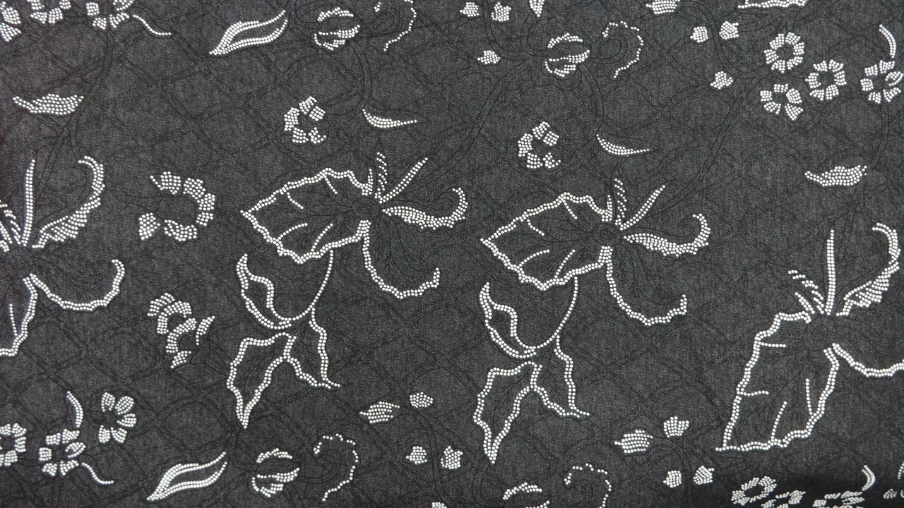 Тканина джинсова стрейчова з декорованою напайкою, фото 1