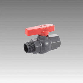  Кран 1д. кульовий, пластиковий (різь внутрішня/зовнішня) (100 шт.-ясть) (10 шт.-пач.)