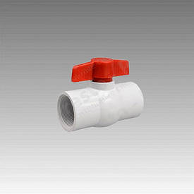 Кран 1/2 кульовий, білий пластик (різь внутрішня) (360 шт.-ящ) (10 шт.-пач.)