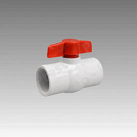  Кран 3/4 кульовий, білий пластик (різь внутрішня) (200шт-ящ) (10 шт.-пач.)