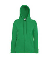 Толстовка на блискавці з капюшоном легка жіноча - 62150-47 яскраво-зелена