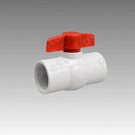  Кран 1д. кульовий, білий пластик (різь внутрішня) (120 шт.-ясть) (10 шт.-пач.)