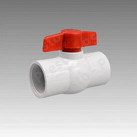  Кран 1,1/4д. кульовий, білий пластик (різь внутрішня) (80 шт.-ясть) (10 шт.-уп)