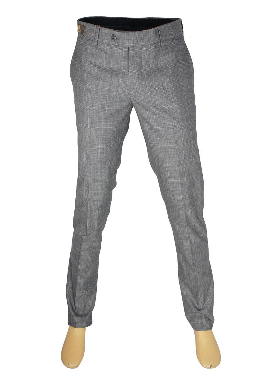 Класичні чоловічі брюки Monzeratti 411/01 Slim grey cell сірого кольору, фото 1