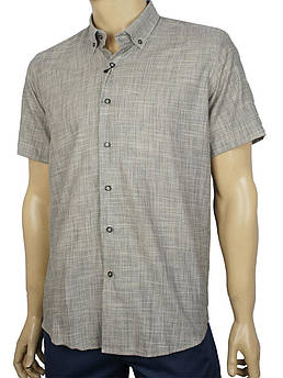 Льняна чоловіча сорочка Negredo 9047 # 04 grey сірого кольору
