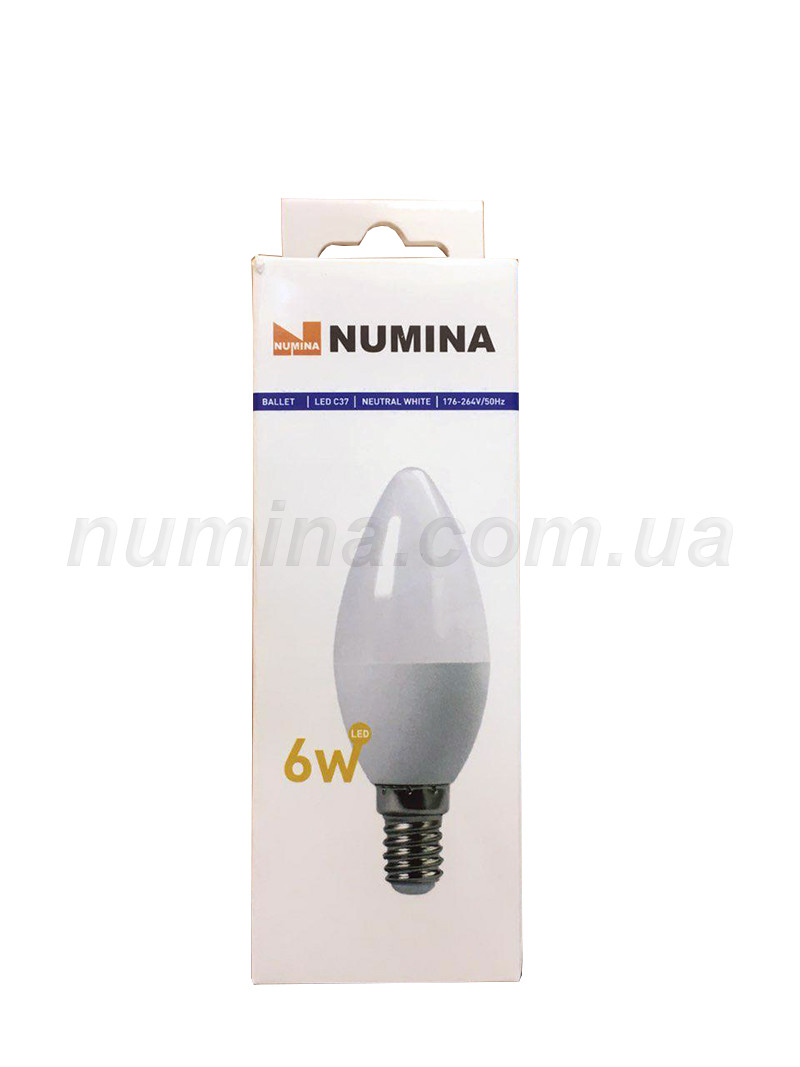 Світлодіодна лампа свічка LAMP картон WHITE C37 6W E14 4000K