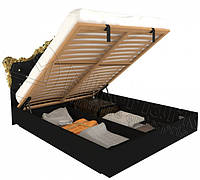 Кровать Дженнифер Black-Gold с подъемным механизмом и мягким изголовьем ТМ Миро Марк