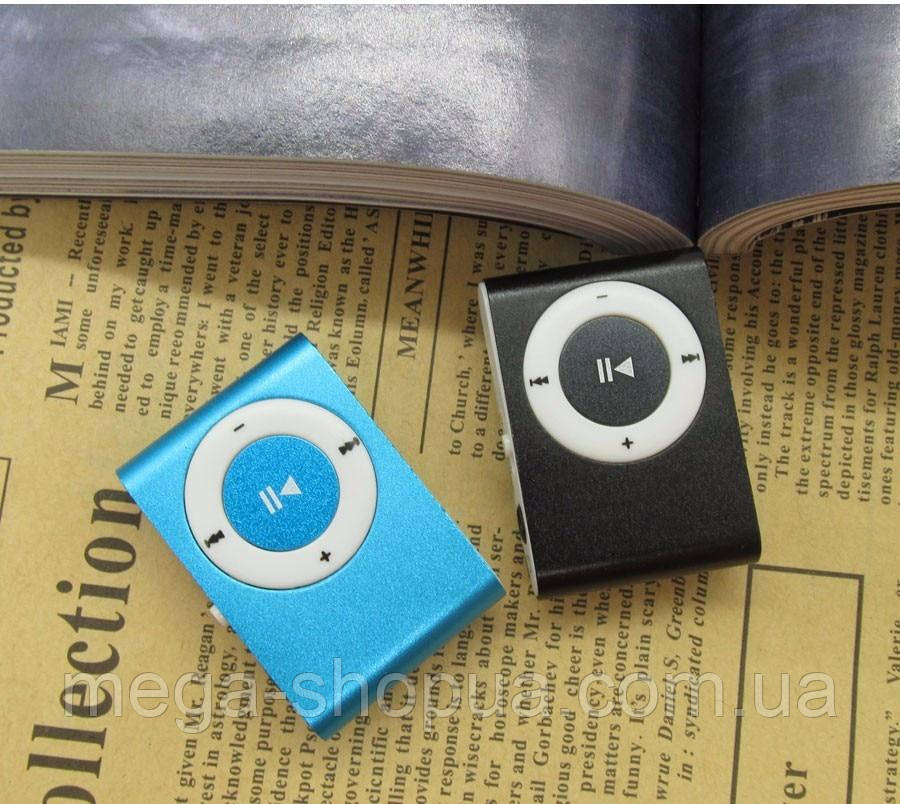 Міні MP3 плеєр алюмінієвий кліпса + вакуумні навушники + USB перехідник. Мп3 плеєр для спорту, бігу SA22S