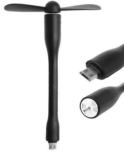 Кишеньковий гнучкий вентилятор Fan від micro USB Black, фото 1