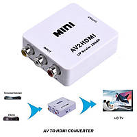 Конвертер c тюльпана (AV) CVBS на HDMI адаптер відео зі звуком 1080P
