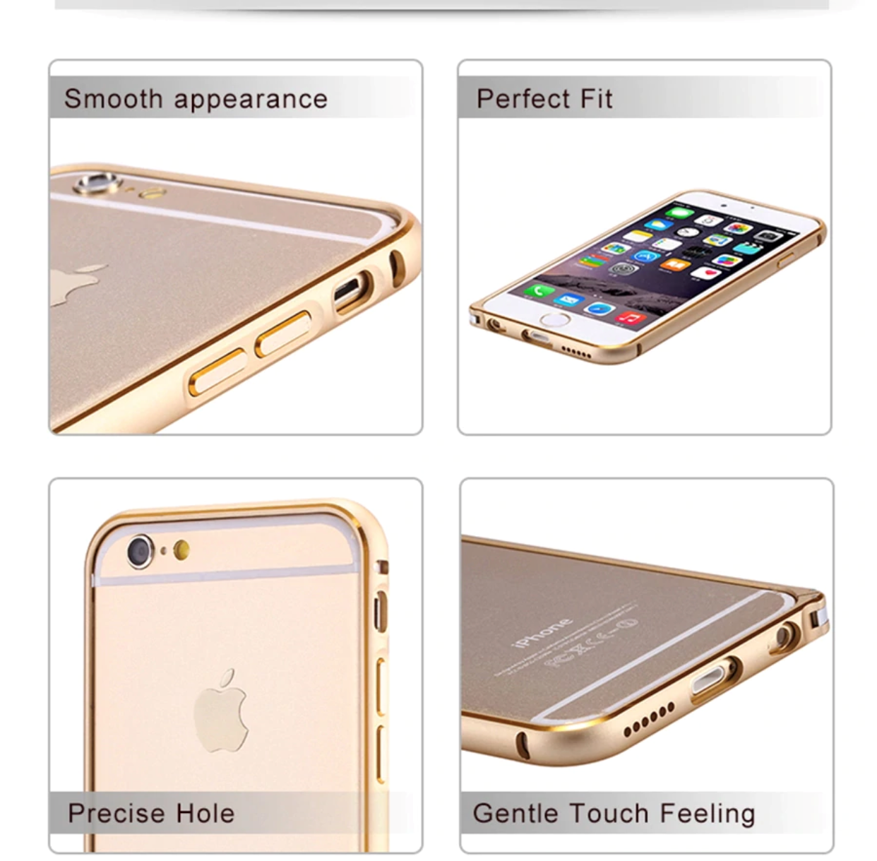 Бампер для Iphone 6, 6S Металевий Gold
