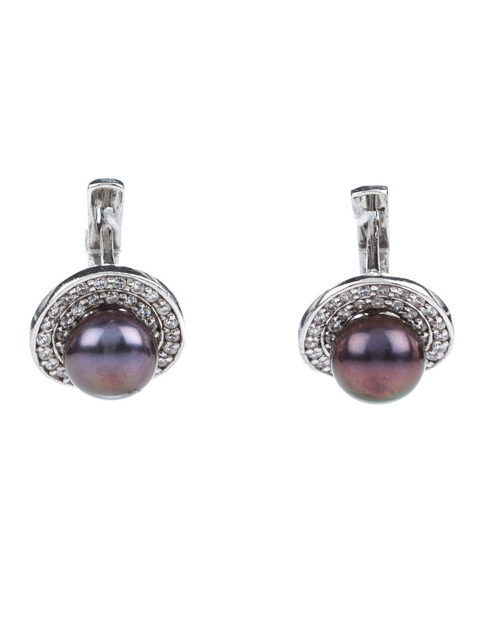 Сережки срібні з перлами Е-637, фото 1