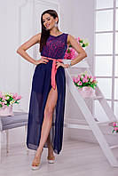 Сукня жіноча максі. Шифон. Синий 44-46 р.