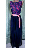 Сукня жіноча максі. Шифон. Синий 44-46 р., фото 3