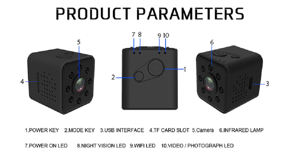 Экшн-камера влагозащитная MINI Blitz SQ-23 WiFi FULL HD видеорегистратор Seuno - фото 10 - id-p995162313