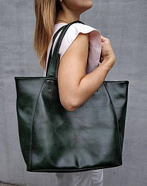М'яка сумка шоппер Mini в кольорах зелений титан