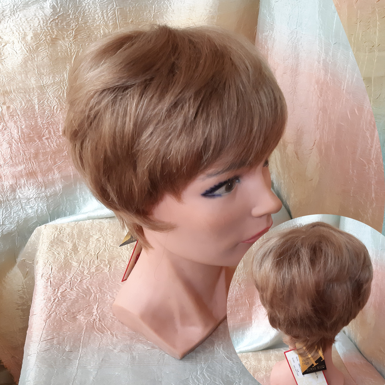 Перука з натурального волосся пісочно-русявий  1703HH-12AH27, фото 1