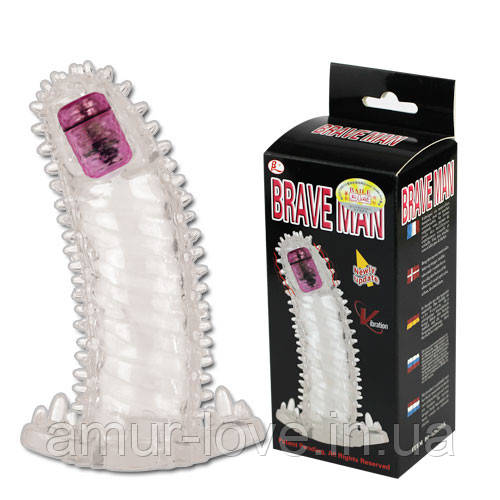 Насадка на пеніс Penis sleeve, on-contact vibrator on the top