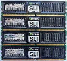 Комплект оперативної пам'яті OCZ SLI-Ready DDR2 8Gb (4*2Gb) 800MHz PC2 6400U CL5 2R8 (OCZ2N800SR4GK) Б/В