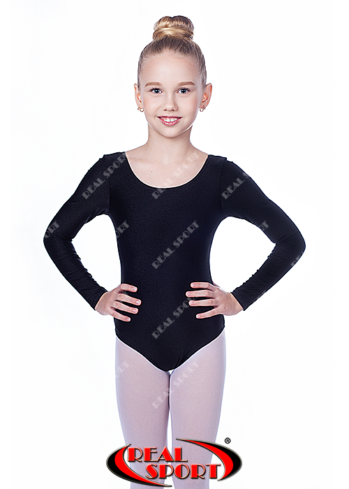 Чорний купальник для гімнастики GM030144 (біфлекс, р-р L-XL, зріст 134-155 см)