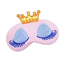 Маска для сну шовкова "Принцеса рожева". Пов'язка на очі дитяча. Наглазна маска для жінок Маска для сну