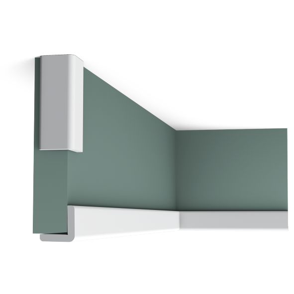 Карниз стельовий гладкий Orac Decor Axxent CX134 3 x 3 x200 см ліпний декор з дюрополімер