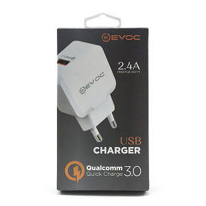 Блок живлення адаптер зі швидким заряджанням EVOC 2.4 A Quick Charge 3.0