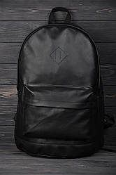 Рюкзак шкіряний міський чоловічий as чорний портфель сумка