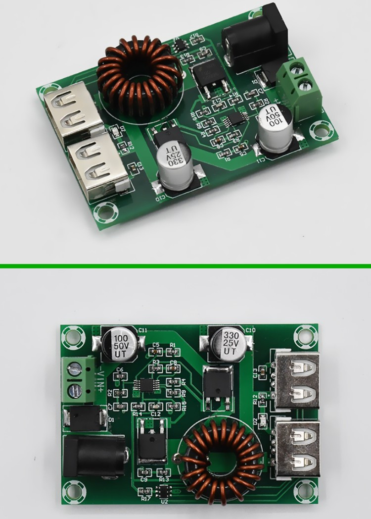 Подвійне зарядний пристрій XH-M224 USB DC-DC вхід 9-39 V, два виходу з 5V3A